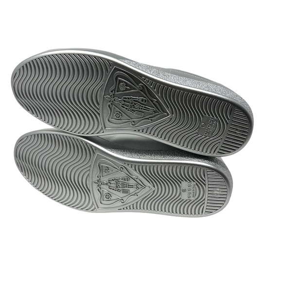 GUCCI Ace Metallic Low-Top Silver Sneakers 660622 - Picture 8 of 14